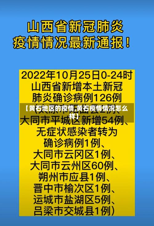【黄石地区的疫情,黄石疫情情况怎么样】