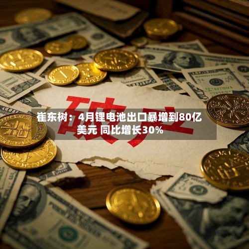 崔东树：4月锂电池出口暴增到80亿美元 同比增长30%